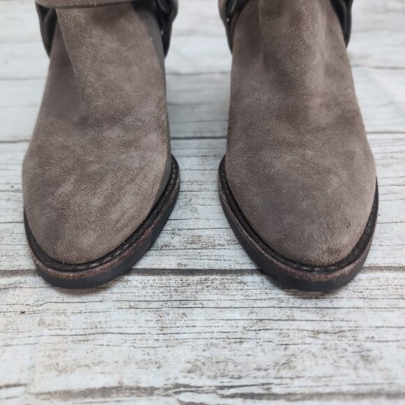 SEE BY CHLOE Eddie Harness Suede Booties Taupe Tan Size 37 - Picture 3 of 9